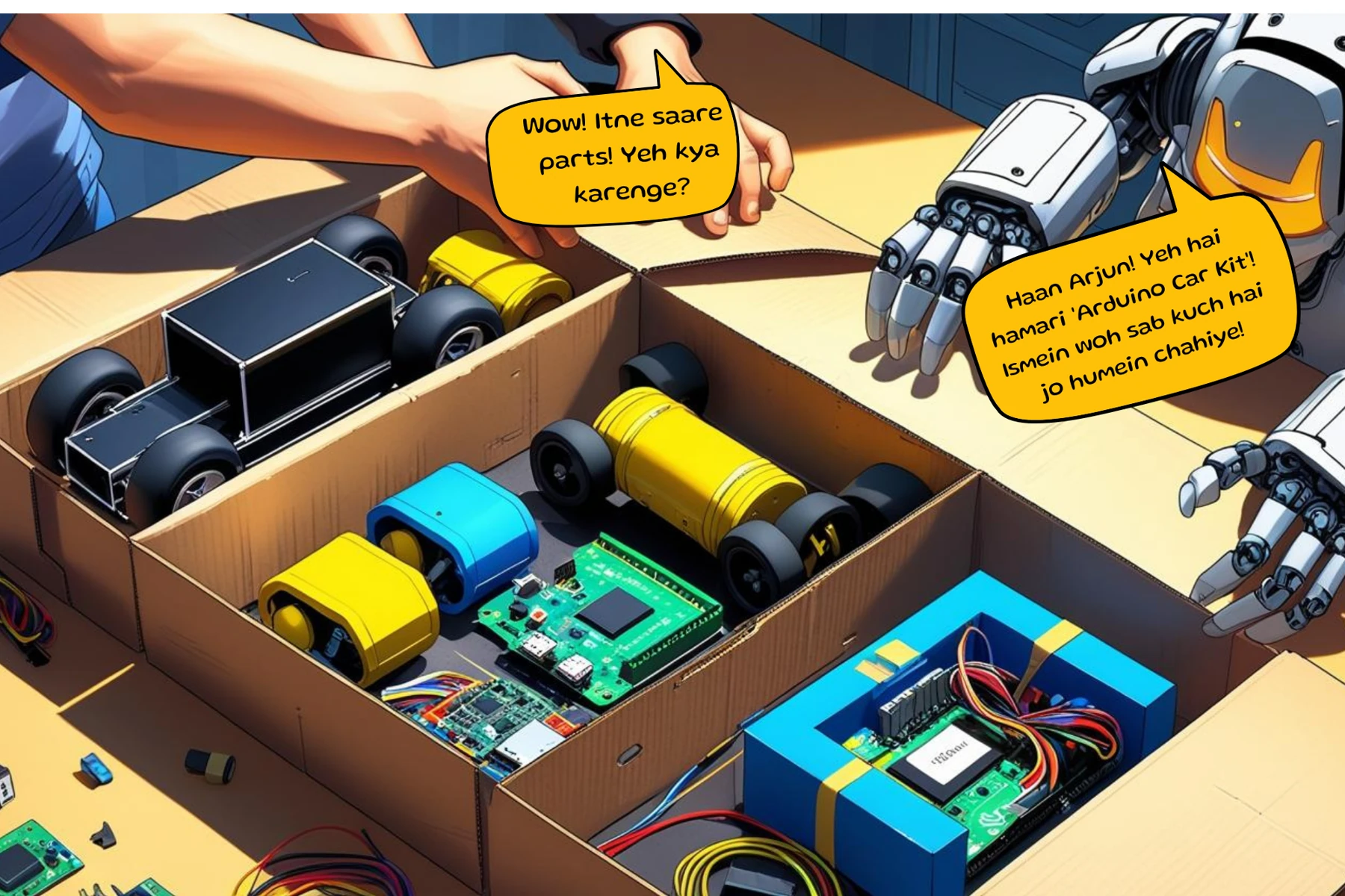 Discover the Parts: Arjun explores a robotics kit