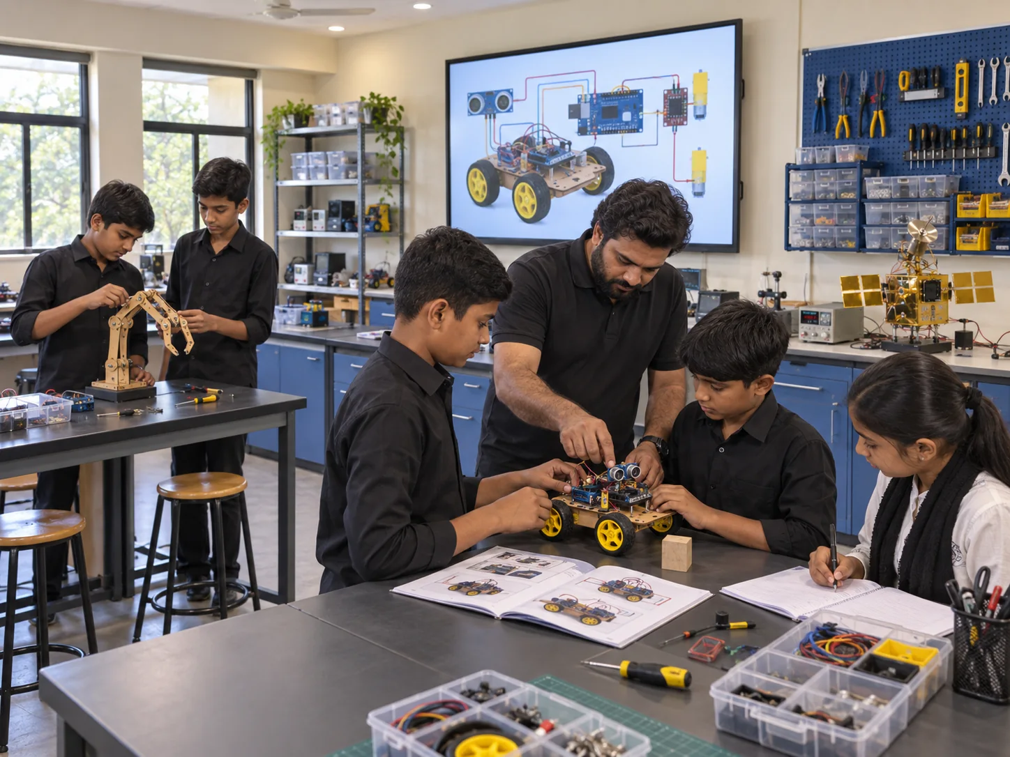 Small-group robotics learning with a mentor at a learning centre